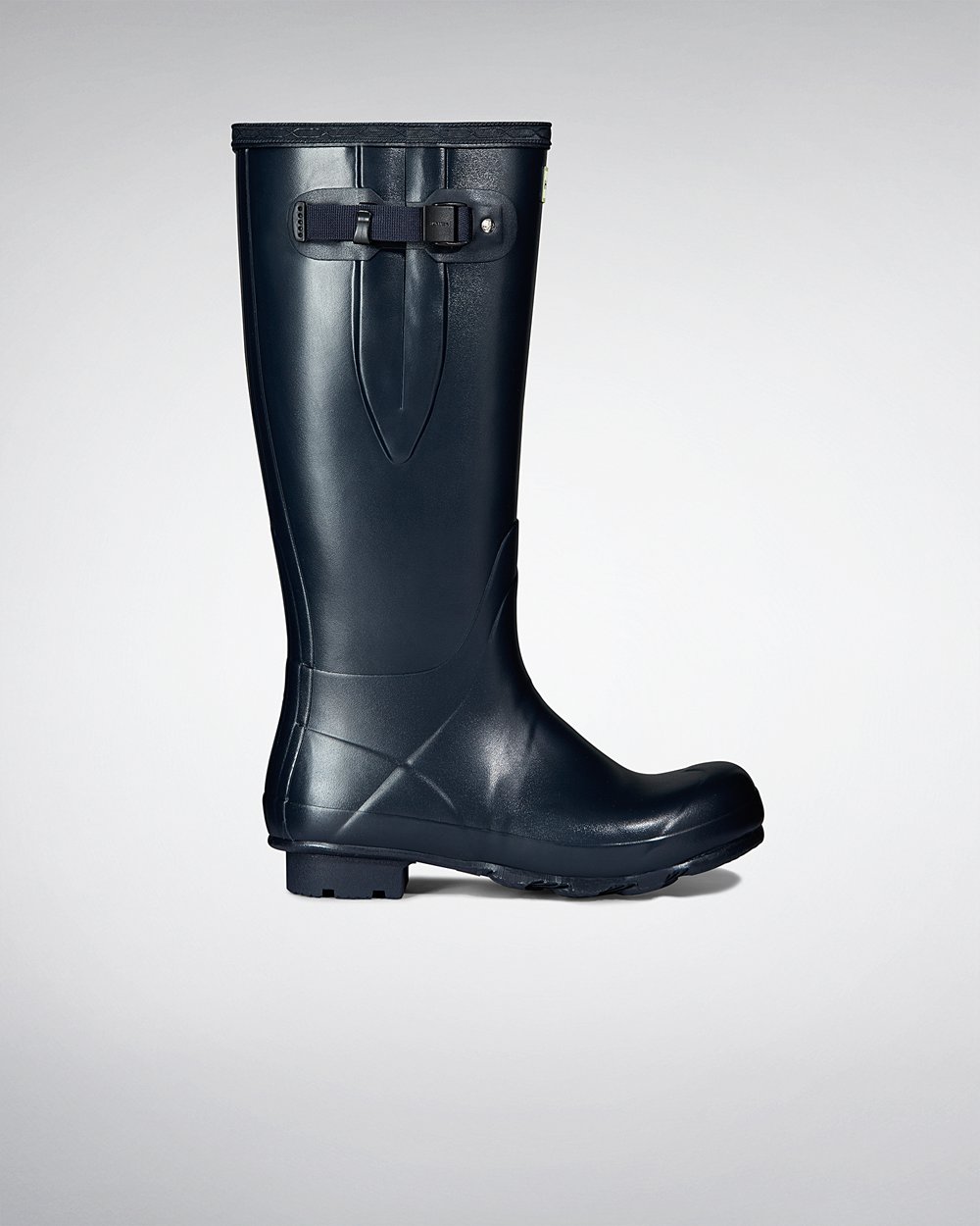 Men Hunter Norris Field Side Adjustable | Tall Rain Boots Navy | NZ-21583-DTIQ